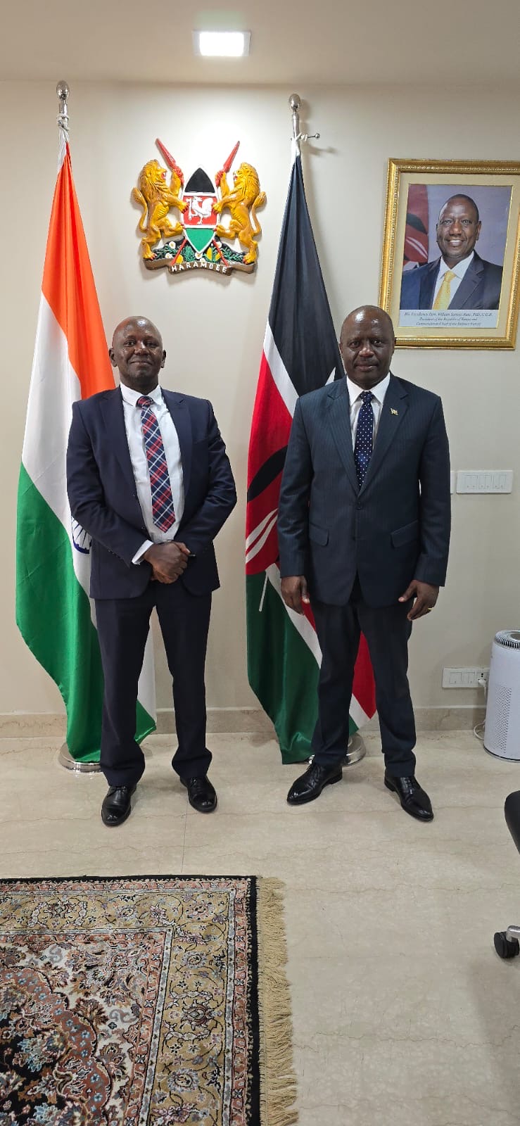KENYA RE GMD PAYS A COURTESY CALL ON KENYA HIGH COMMISSIONER TO INDIA
